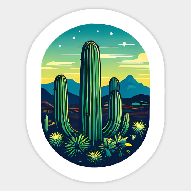 Cactus Saguaro Sticker by The Dark Matter Art